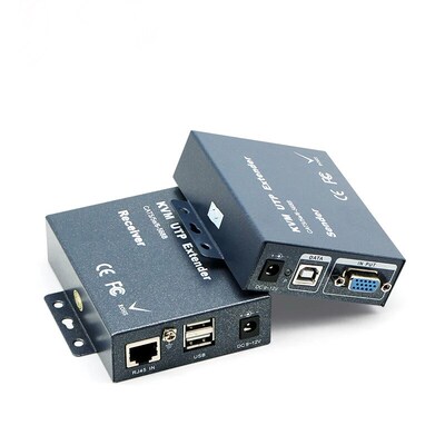 IP Network 1000ft VGA USB KVM Extender Over Cat5/5e/6 Cable