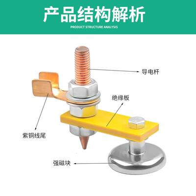 电焊搭铁神器强磁钣金修复机电焊机整形接地打铁线吸铁焊接搭铁头