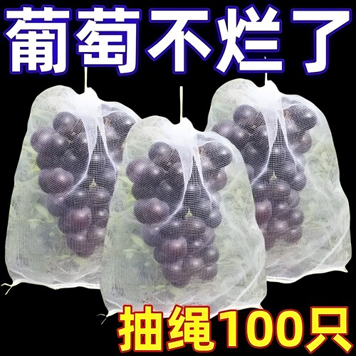 自带抽绳葡萄水果套袋防虫防鸟防雨水果无花果透气瓜果防虫专用袋