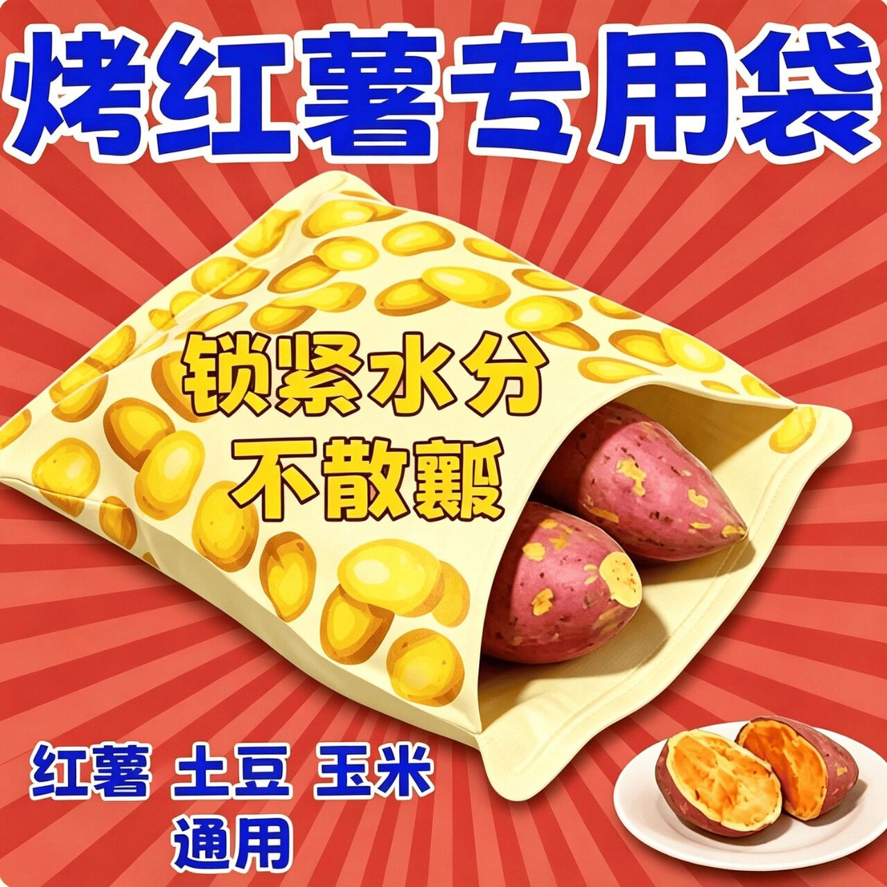 微波炉专用食品级耐高温烤红薯袋