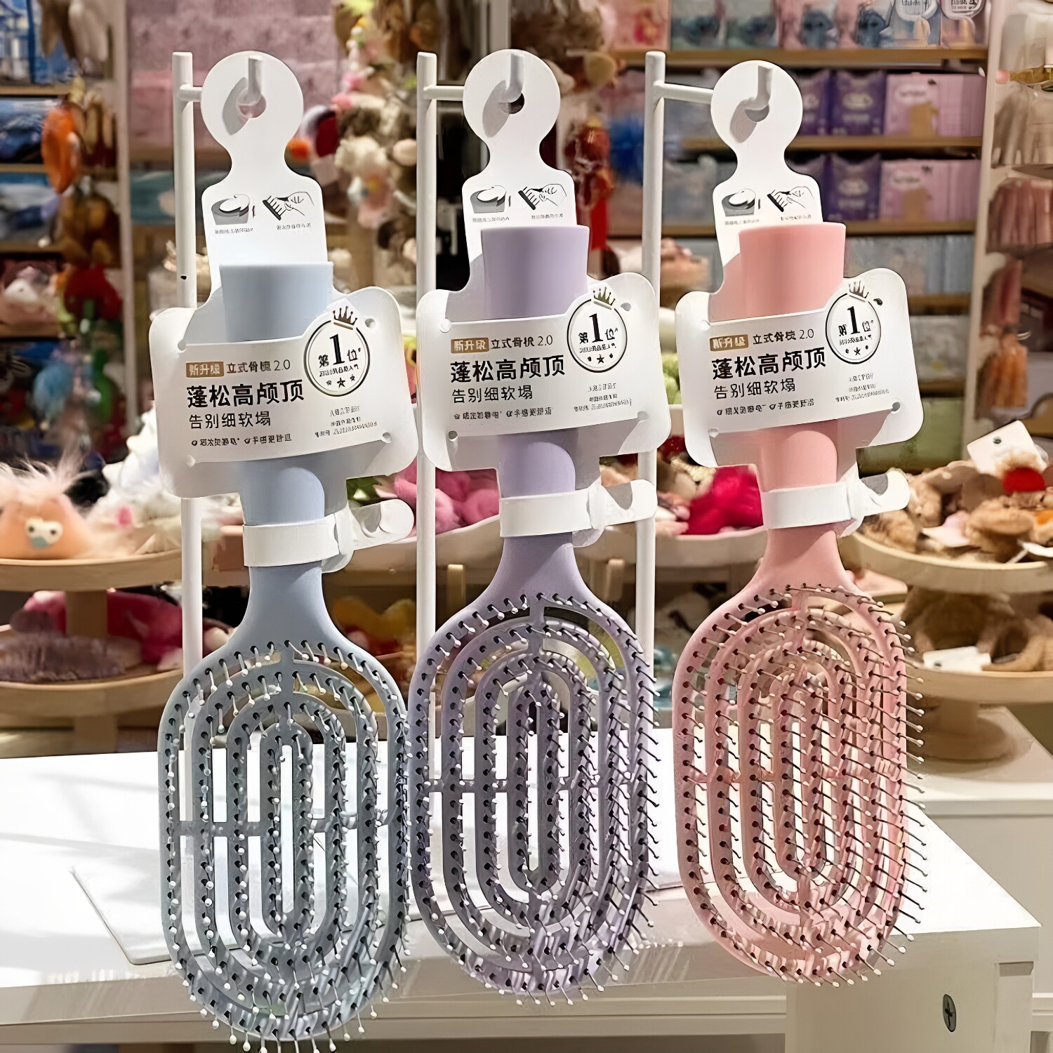 马卡龙色镂空蓬松梳质感细腻防静电顺发不打结日常便携通勤美发