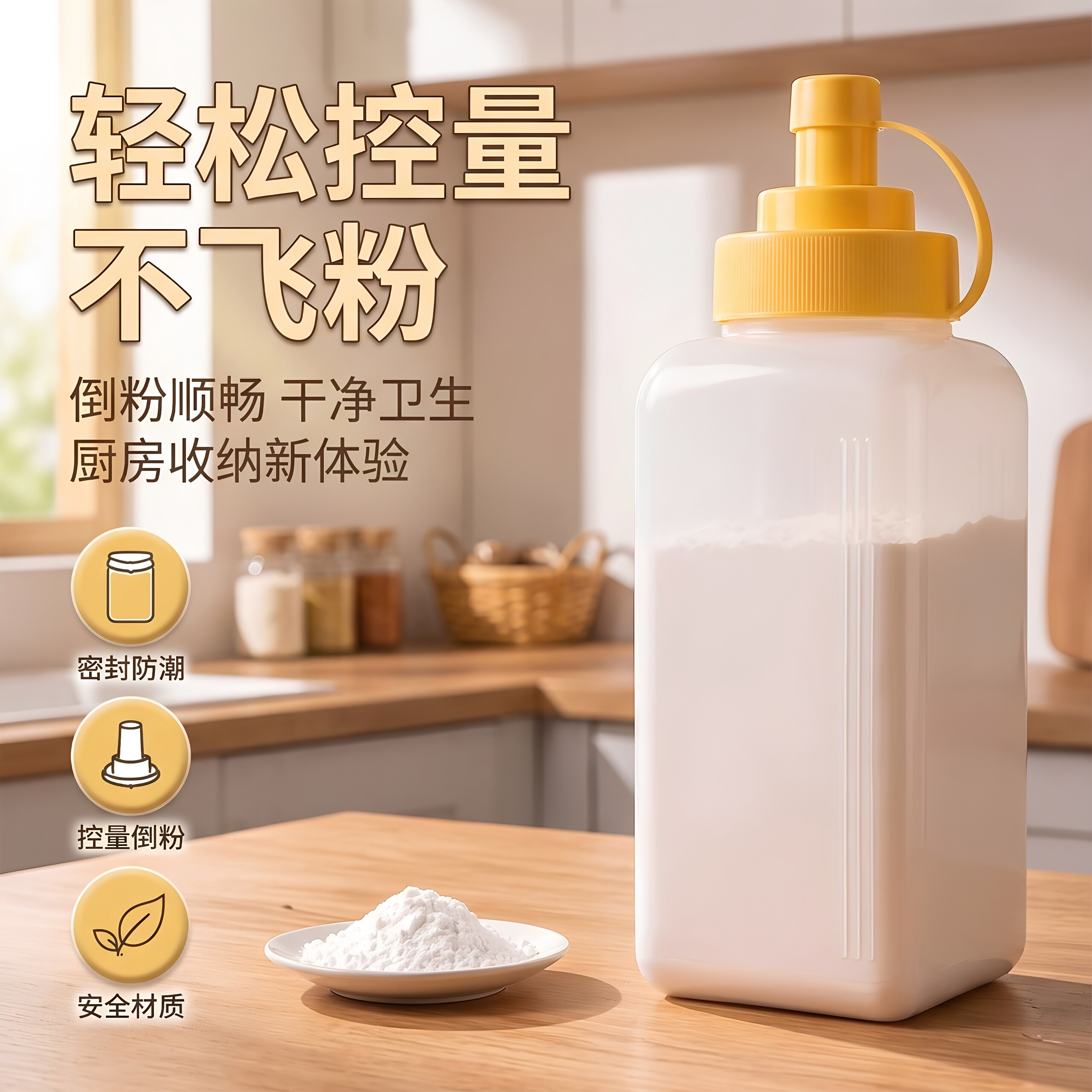 淀粉收纳盒家用面粉储存罐厨房食品级塑料收纳罐小苏打生粉密封罐
