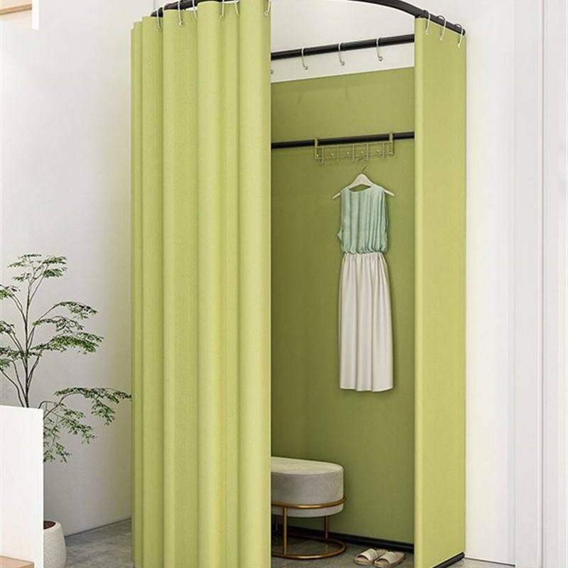 试衣间简易展示架门帘可摺叠移动落地更衣室临时商场可携式服装店