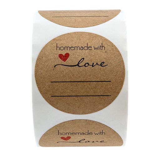 极速500 Labels Per roll handmade with love stickers seal Lab