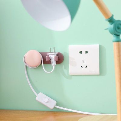 Cute Plug Holder Hook Kitchen Household Punch-free Traceless
