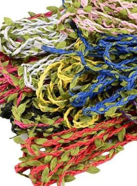 5meters Simulation Green Leaves Weaving Rope DIY Garden