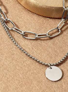 NZ1037 Punk hipster metal chain necklace fashion personality