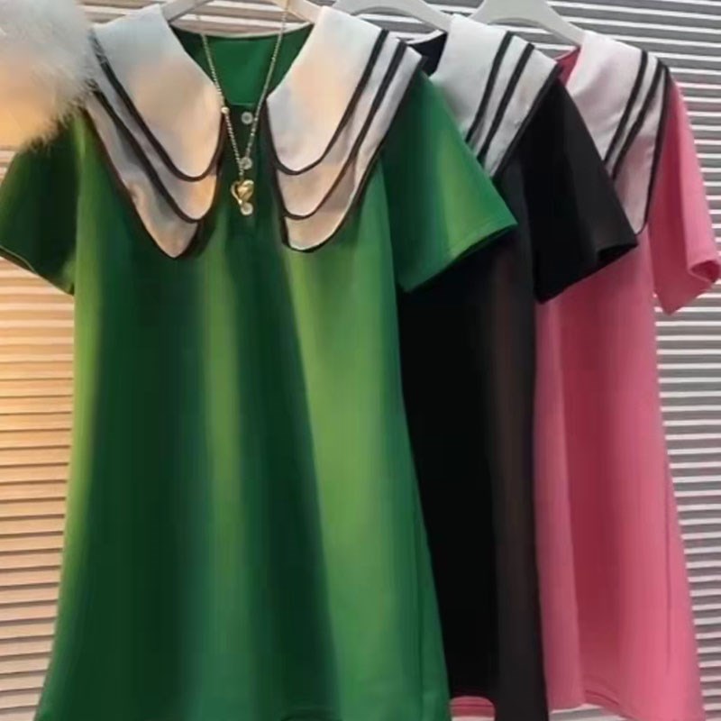 速发甜美减龄2大0装遮肉连衣裙新款胖妹妹微码24春夏