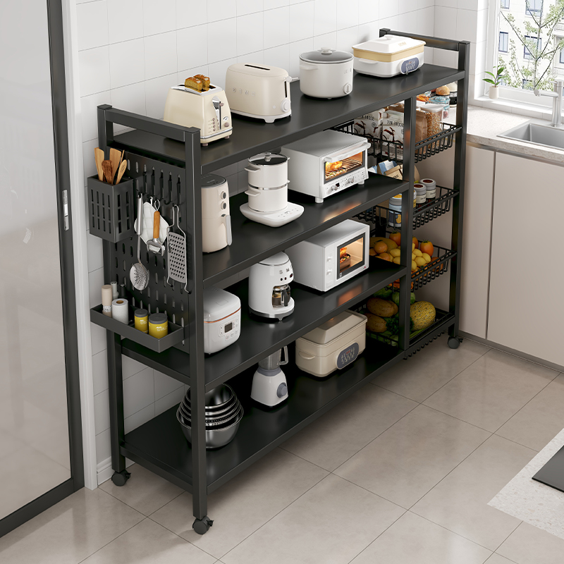 速发厨房多物能置功架物地多层收纳架蔬菜篮子储落架微波炉货架杂