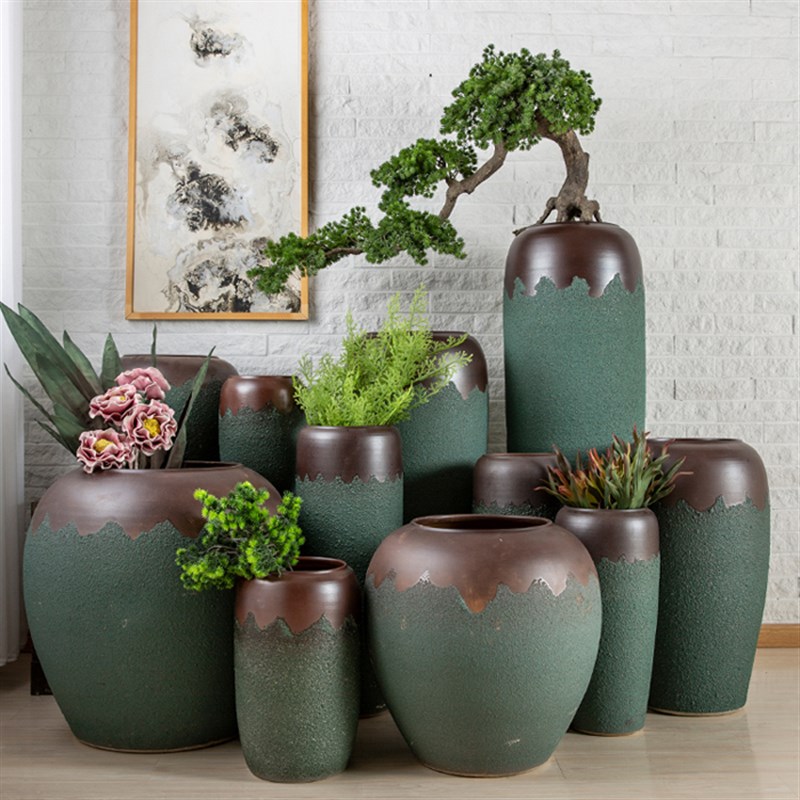 速发复古做家景德镇小清新陶罐陶艺干花花瓶客插旧居酒店厅花摆件