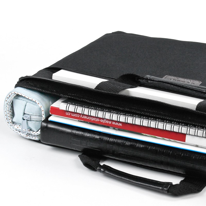 速发A4手提文件袋帆布办公拉链袋大容量男多可资料习公文包商务资