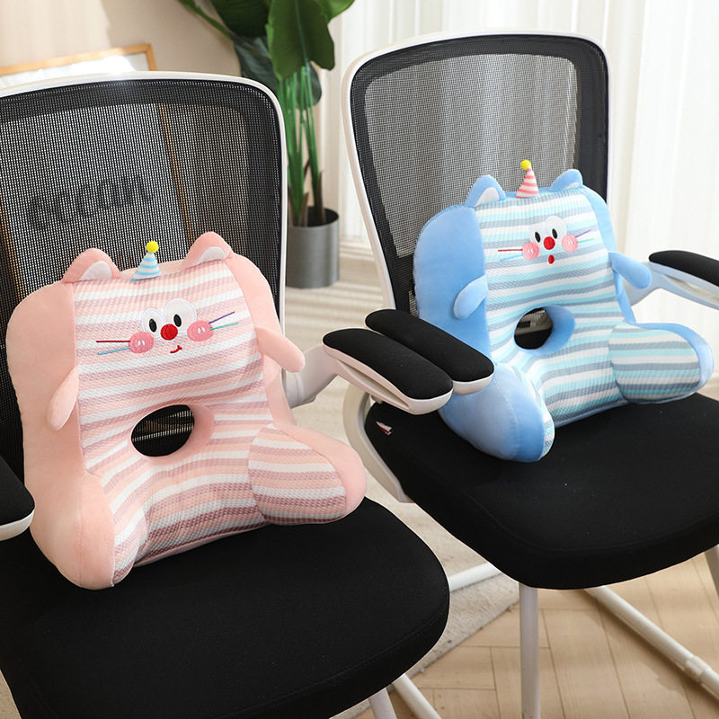 卡通多巴胺冰丝条纹办公室仰椅子睡午休枕护腰睡靠枕枕头靠垫趴,居家布艺,午睡枕,淘宝优惠券,粉丝福利购,淘宝优惠卷
