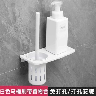 免打v孔浴巾架厕所轻奢风毛巾架卫生间置物 白色浴室五金挂件套装