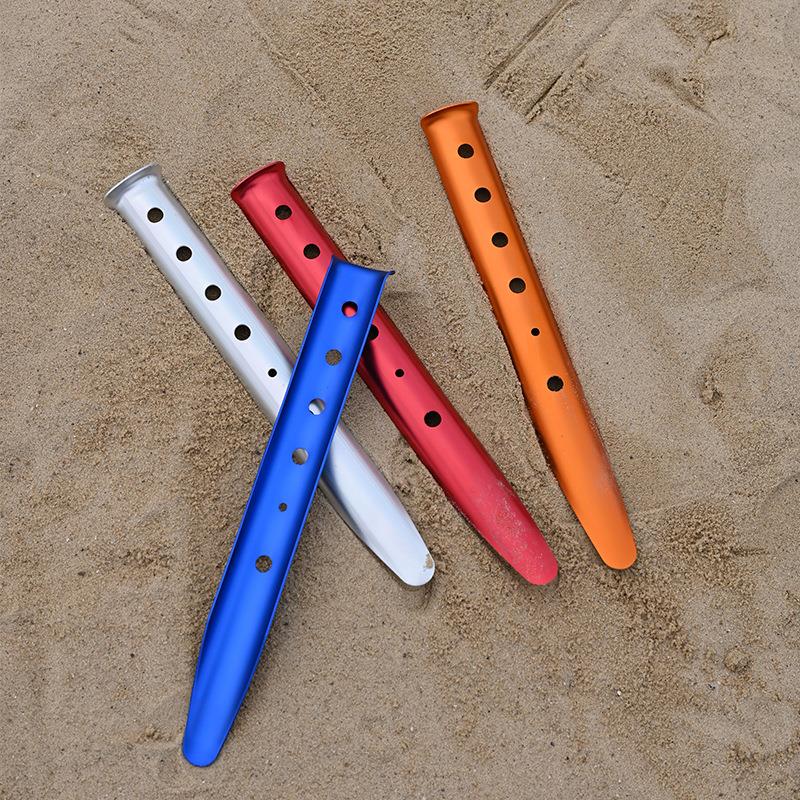 工厂户外野营铝合金U型钉露营天幕配件帐篷沙滩地钉31cmU型雪地钉