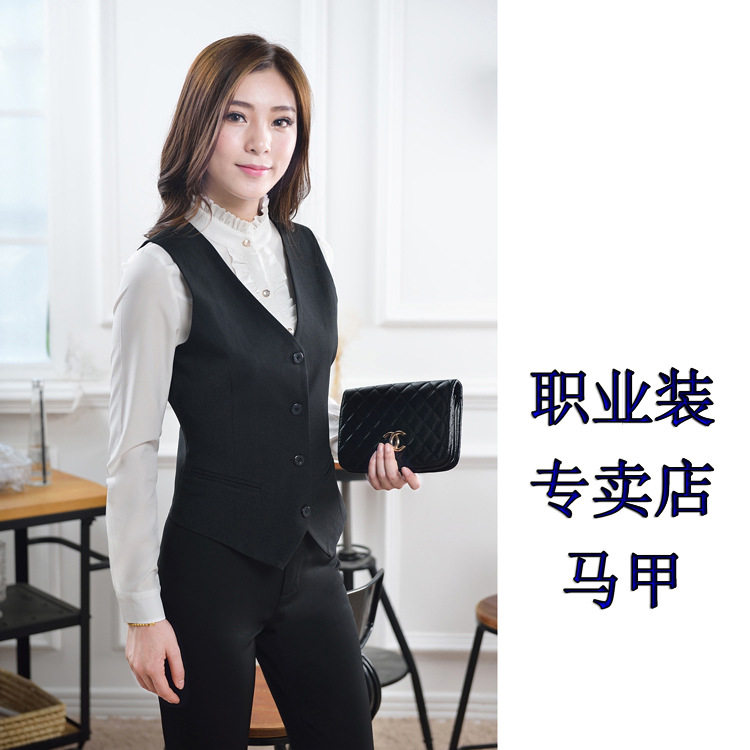 修身职业装马甲女气质ol职业制服通勤马夹工作西装马甲背心秋冬款