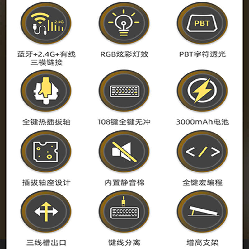 银韧无线蓝牙三模机械键盘键盘