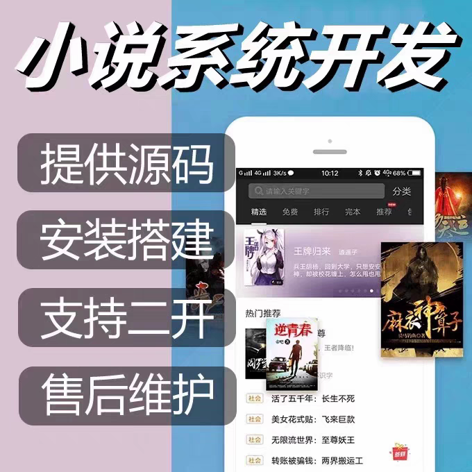 海外小说漫画app软件开发h5系统搭建广告对接分销系统源码部署