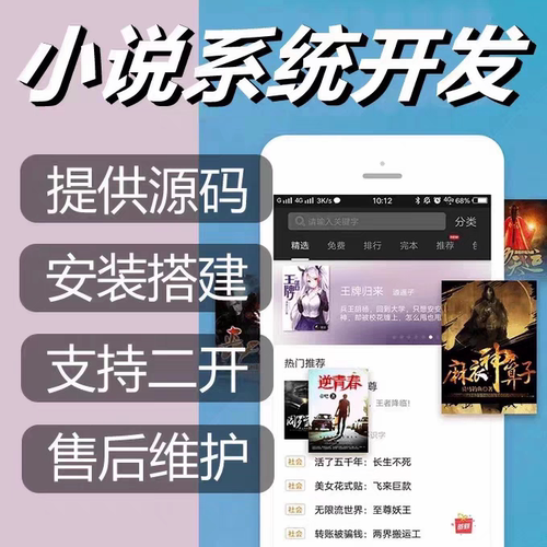 海外小说漫画app软件开发h5系统搭建广告对接分销系统源码部署