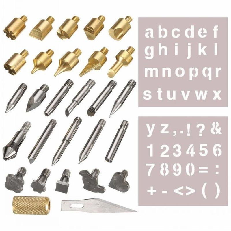 28Pcs/Set Soldering Iron Carving Tip Wood Burning Kit Pyrogr