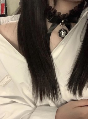 粉色项圈日系网纱可爱少女吊坠铃铛choker女颈带萝莉锁骨项链脖子