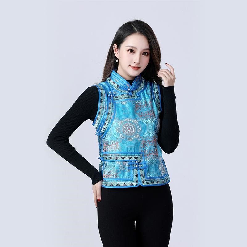 好货蒙古族马甲女士马夹坎肩半袖现代改良蒙餐厅服务员舞台演出蒙