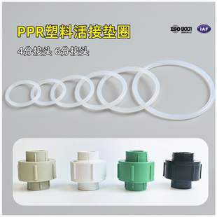 6分球阀垫子暖气片垫圈 PPR全塑活接密封圈双热熔活接硅胶垫4分