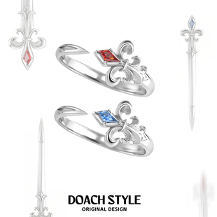 DOACH 鸢尾花S925纯银尾戒男女原创小众设计高级感轻奢小拇指戒指