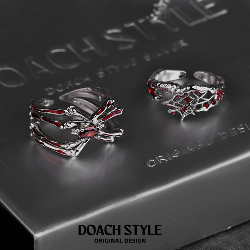 DOACH原创小众设计蜘蛛纯银戒指