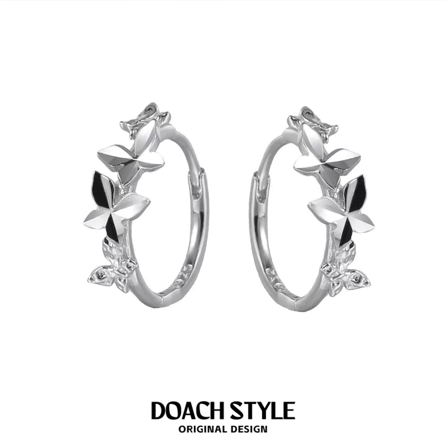 DOACH原创设计镜面蝴蝶耳环