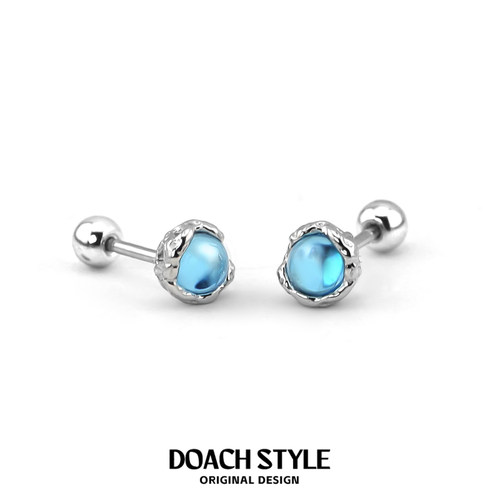 纯银耳钉养耳洞睡觉免摘螺纹耳饰