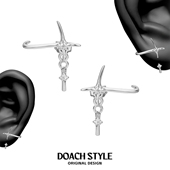 DOACH星星锆石耳钉925纯银养耳洞多戴法耳环小众设计耳饰睡觉免摘