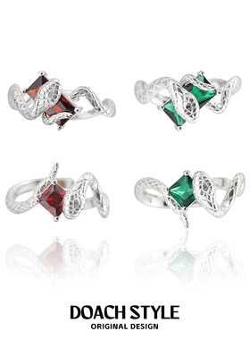 DOACH原创纯银斯莱特林蛇戒指高级感食指戒时尚冷淡风情侣对戒