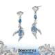 DOACH 鳍舞泪华人鱼蓝色鱼尾纯银耳钉高级感小众原创耳饰气质耳环