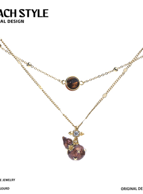 DOACH鸢尾花葫芦项链女原创设计