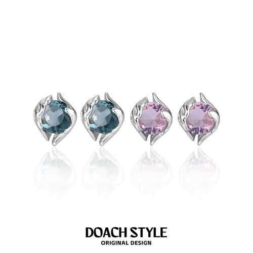 彩色迷你纯银耳钉女冷清感