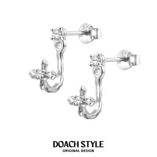 DOACH纯银925养耳洞锆石耳钉耳环小众设计高级感星星耳饰睡觉免摘