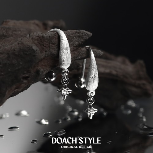 DOACH通体S925纯银拉丝纹理耳环