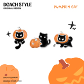 DOACH 南瓜猫s925纯银耳钉原创设计冷淡风趣味猫咪耳饰高级感耳环