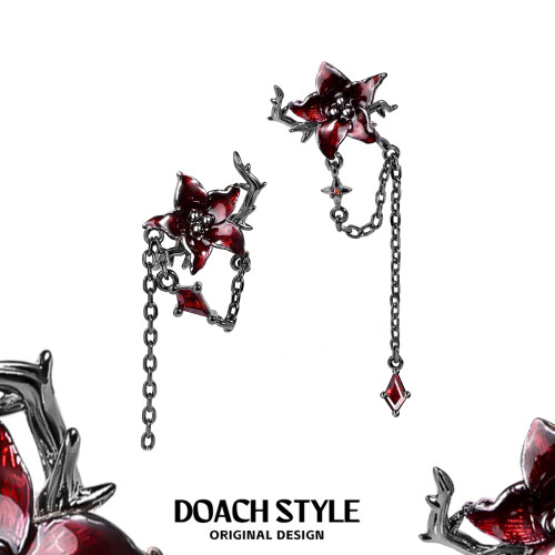 DOACH曼陀罗红锆石耳钉原创设计