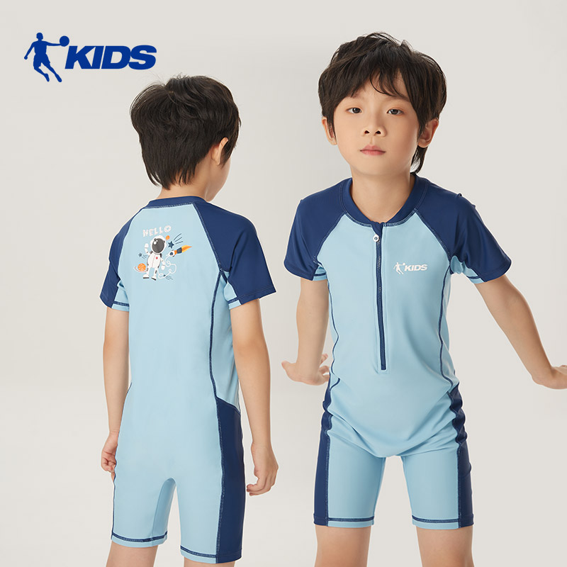 乔丹正品儿童连体泳衣男孩2025年新款男童青少年速干温泉游泳装备