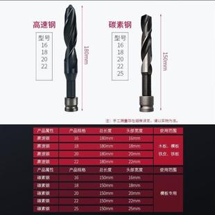 高速钢麻花钻木工钻头开孔器无刷电扳手专用模板钢铁钻头18