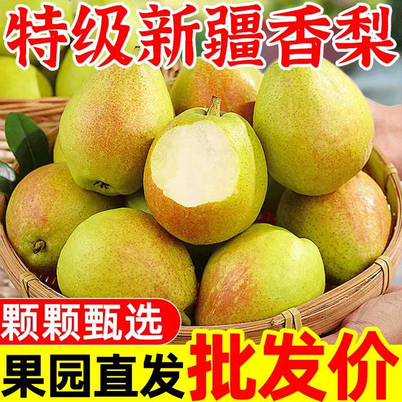【现摘现发】红香酥梨新鲜水果当季新疆香梨皮薄脆甜梨子整箱包邮