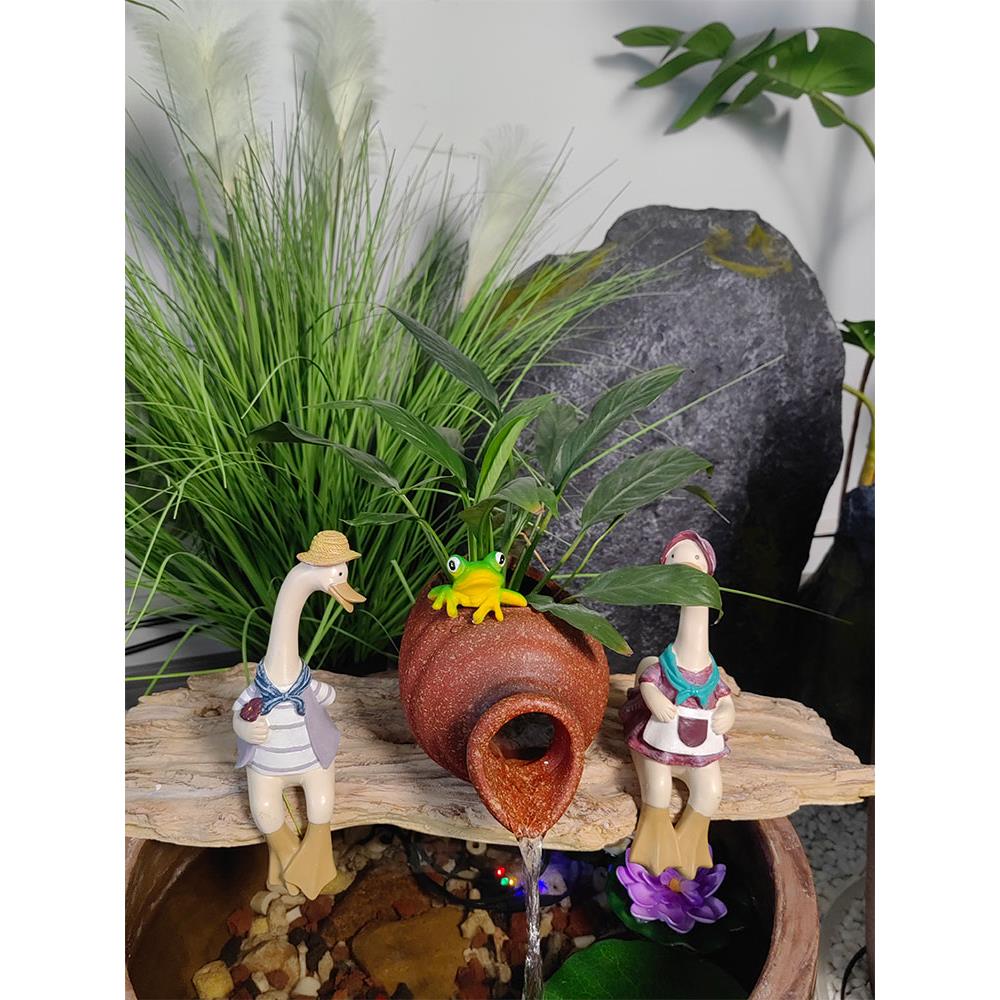 户外庭院中式树脂陶罐古法养鱼装饰摆件现代田园风流水造景过滤器