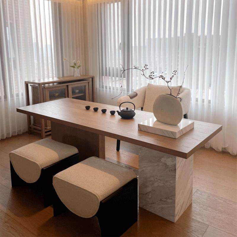 新中式茶桌2024新款高端阳台小型家用实木小茶台轻奢现代感级感