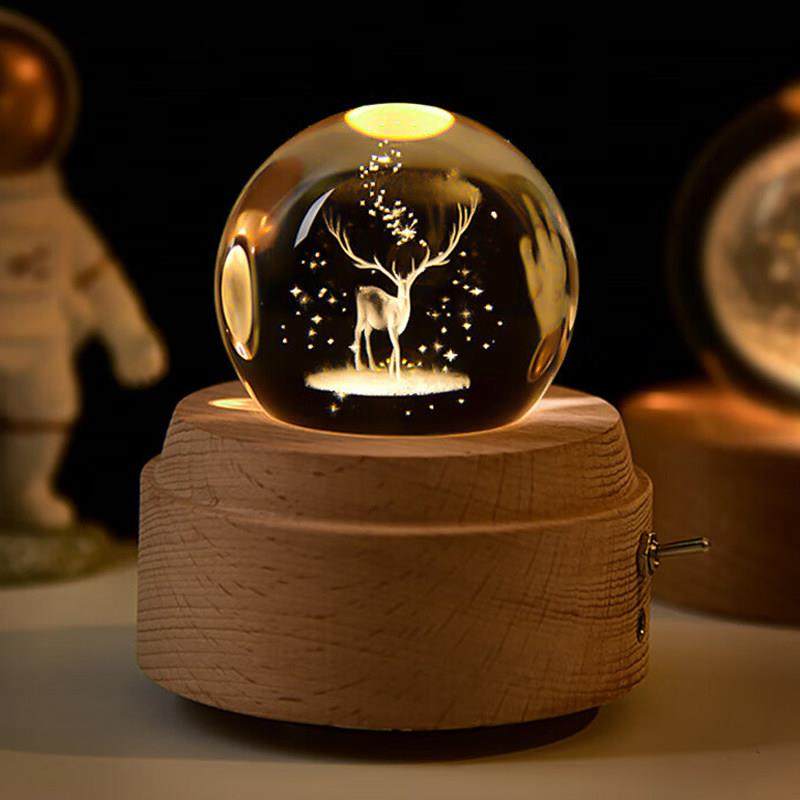 水晶球音乐盒旋转八音盒夜灯艾莎公主女孩儿童女生生日圣诞节礼物,家居饰品,音乐盒,淘宝优惠券,粉丝福利购,淘宝优惠卷