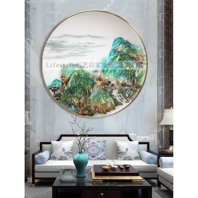 掐丝珐琅彩装饰画客厅餐厅新中式手绘挂画玄关走廊过道卧室壁画