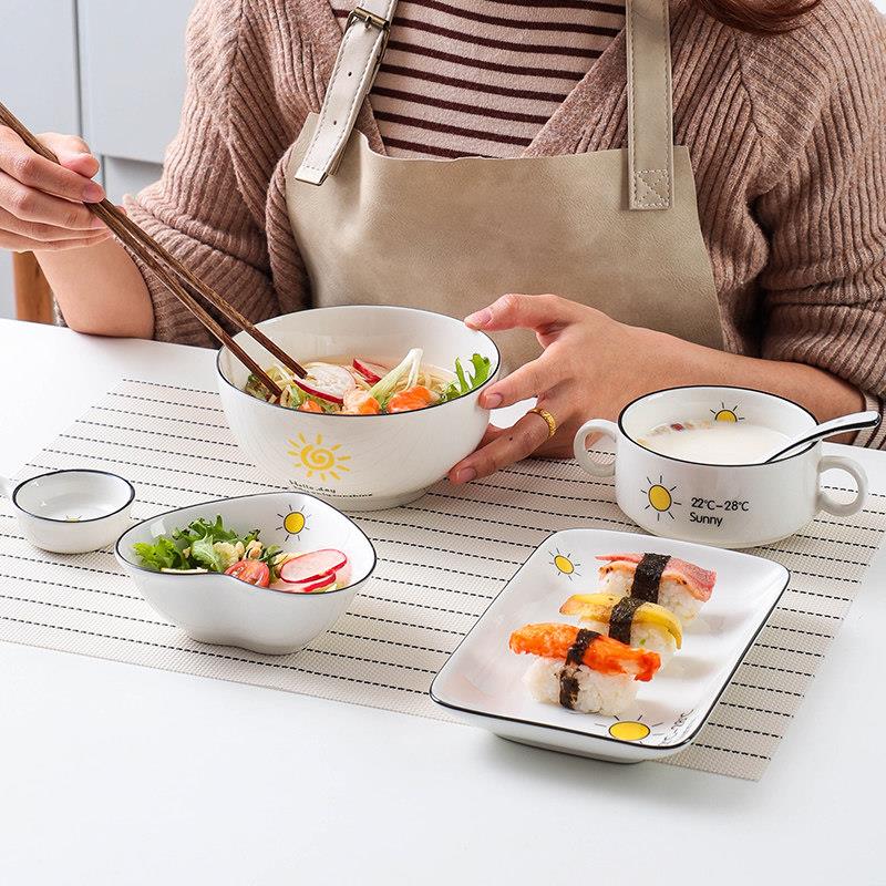 泰留恋创意早餐餐具一人食套装网红ins风碗碟盘子家用单人北欧688