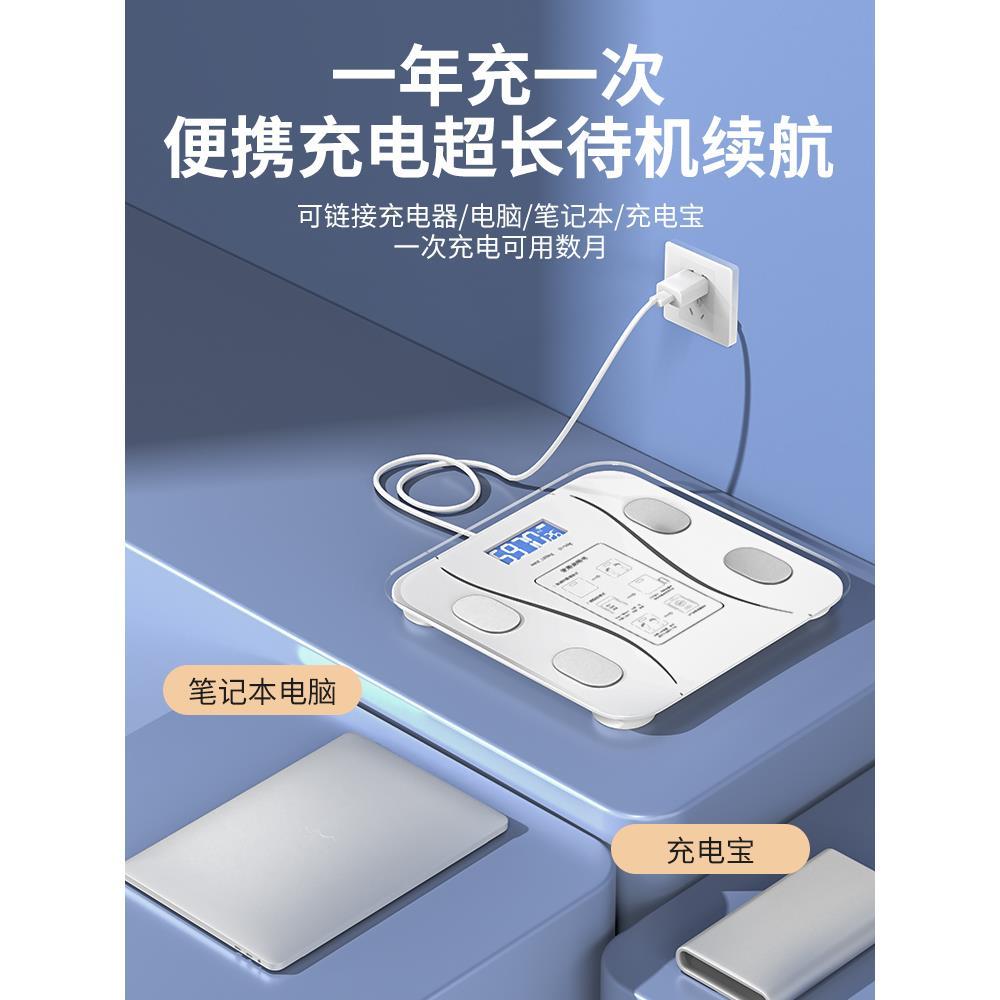 体重计家准小型电秤充电体脂精秤体重计用体重的家子庭称重计