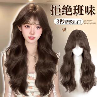 假发女假发片长卷发彷真发颅顶不用戴发网假发套真人波浪自然发丝
