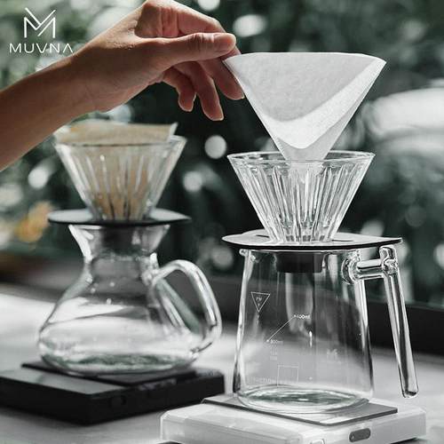 MUVNA慕威纳 日本进口咖啡滴漏式锥形原木滤纸V60手冲咖啡过滤纸